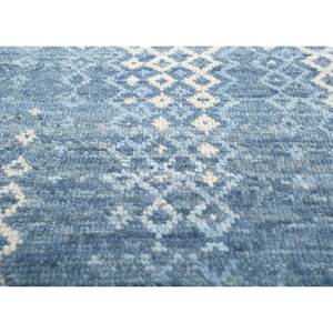 Alfombra de Lana Azul Kairos Anudada a Mano con Diseño Geométrico y Abstracto Boho para Sala de Estar, Pasillo o Uso Doméstico - Modelo SKWL-512 - Product Image 3