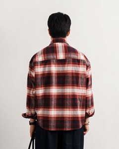 Camisa de Franela Casual de Manga Larga para Hombre, 100% Algodón, Transpirable, Lisa, Lavada, con Cuello Camisero, un Solo Botón, para Otoño, Estilo Vietnamita - Product Image 2