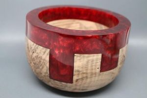 Cuenco de resina de madera artesanal hecho a mano, centro de mesa rústico moderno, cocina elegante, pieza decorativa para el hogar - Product Image 4