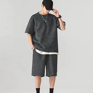 Les fabricants fournissent des t-shirts surdimensionnés personnalisés de haute qualité de couleur unie 280 grammes 100% coton T-shirts pour hommes 2024 nouveau design - Product Image 5