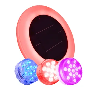 发光二极管潜灯电池供电发光二极管冰球灯遥控防水派对装饰烛光水下泳池灯