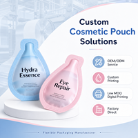 Emballage de poche à bec verseur de forme personnalisée pour échantillon de sérum cosmétique, sachet liquide à dose unique pour soins de la peau