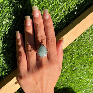 Anillo de Piedra Preciosa de Aguamarina en Forma de Pera, Hecho a Mano, Plata de Ley 925, Joyería de Piedra Natal de Marzo, Proveedor Mayorista - Product Image 1