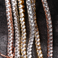 Chaîne de tennis en or 10K/14K à la mode pour hommes à la mode élégante 3mm classique VVS diamant naturel clouté à vendre du fabricant indien
