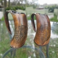 Support de chopes à bière en corne de buffle naturelle, sculpté à la main, écologique, extra large, poli à la main, style animalier, taille personnalisée