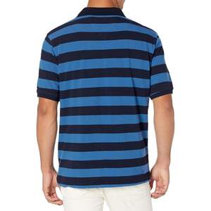 เสื้อโปโลผ้าฝ้าย100% สำหรับทุกเพศ, เสื้อโปโลแขนครึ่งลำลองสีดำน้ำเงิน - Product Image 3