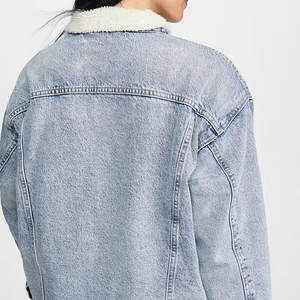 Chaqueta vaquera de manga larga con cuello vuelto y aspecto informal transpirable con logotipo personalizado de alta calidad, nueva y elegante chaqueta vaquera con bolsillo lateral para mujer - Product Image 2