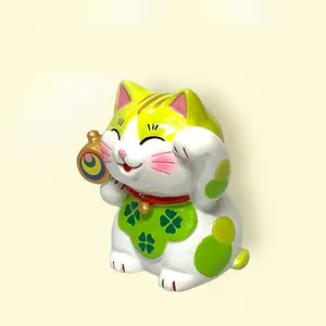 수제 장식 폴리수지 행운의 동상 고양이 신상품 귀여운 고양이 인형 선물 동물 디자인 그림 수지 고양이 동상