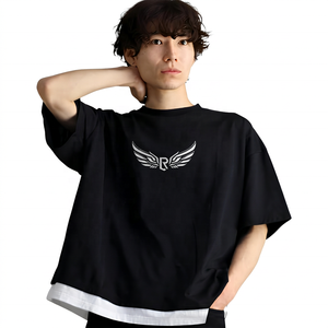 Ensemble deux pièces pour homme en tissu doux imprimé, T-shirt à col rond et short, couleur unie, coupe oversize, coupe classique, idéal pour l'été, sur mesure - Product Image 1