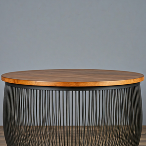 โต๊ะกาแฟไม้เนื้อแข็งทรงกลมแบบโมเดิร์นทำด้วยมือสำหรับตกแต่งบ้านใช้สำหรับห้องนั่งเล่นภายนอกเฟอร์นิเจอร์ที่ทนทาน - Product Image 4