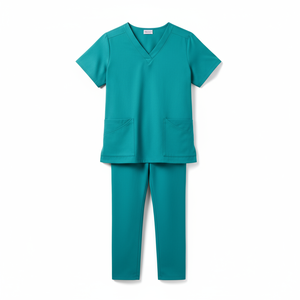 Nuevo uniforme médico para mujer, conjunto de Jogger, entrega rápida, botón antiarrugas, equipado, Material de rayón elástico de 4 vías para conjuntos de fregado - Product Image 5
