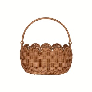 Panier ovale en osier avec bordure en forme de coquille, paniers de rangement faits à la main, rotin naturel, moderne, multifonctionnel, fabriqué au Vietnam - Product Image 1