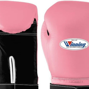 Gants de boxe professionnels en cuir rose et noir avec sangle de poignet en velcro, gants d'entraînement et de sparring pour hommes et femmes - Product Image 4