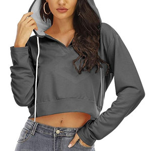 Custom Logo Streetwear <b>Women</b> Crop Top Hoodies Pullover <b>Women</b> Crop Hoodie Ladies Casual Wear 2026 - Product Image 4