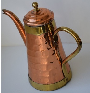 Handcrafted <b>vintage</b> copper <b>kettle</b> with wooden handle and classic spout design perfect for rustic farmhouse kitchen decor - Product Image 2