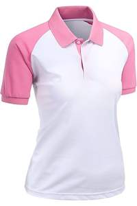 Polos raglán de manga corta para mujer de alta calidad 100% algodón 180gsm dos tonos OEM Bangladesh Factory Polo de moda - Product Image 3