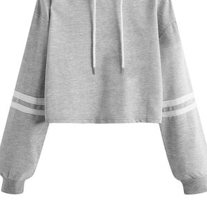 Sweats à capuche de qualité supérieure pour femme pull haut court à manches longues sweats d'entraînement trous pull à capuche écologique - Product Image 6