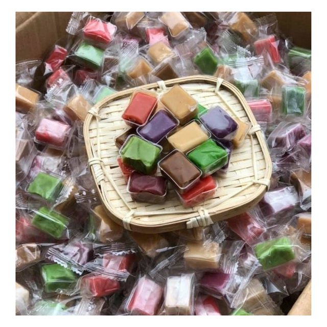 Traditional Soft Coconut Candy, Coconut Candy With Pandan/Taro/Peanut/Durian/ Cacoa/Green Tea Flavor