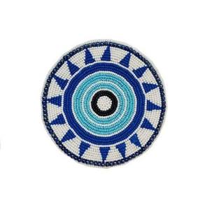 Sous-verres en verre perlé faits à la main de haute qualité ensemble de tapis de Table à manger exquis conception d'étoile motif carré tampons décoratifs - Product Image 1