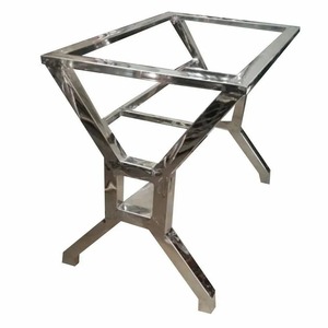 Pieds de table à manger électriques contemporains de luxe en acier inoxydable avec 4 pieds, design autoportant pour usage hôtelier - Product Image 1