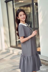 Alta calidad V1272 Preppy Girls 'Hasta la rodilla Vestido de maternidad de verano Algodón anticontracción Suave Cómodo 8 + ODM Vietnam - Product Image 3