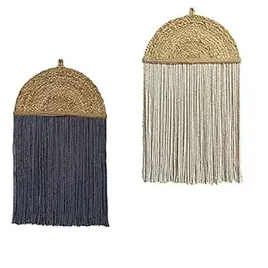 ขายส่งห้องนอนเป็นมิตรกับสิ่งแวดล้อมตกแต่งครึ่งดวงจันทร์ Macrame มือทอผนังตกแต่งพรมทําด้วยมือชุด 2 ชิ้น - Product Image 6