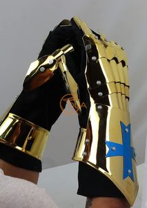 ถุงมือทองคำยุคกลางพร้อมกางเขนสีน้ำเงิน |   ชุดเกราะอัศวินสำหรับป้องกันมือ ใช้สำหรับชุดคอสตูม หรือโชว์ - Product Image 5