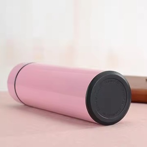 Thông Minh màu Hồng phích chai cho hot và đồ uống lạnh thép không gỉ chân không Flask với LED hiển thị nhiệt độ và bộ lọc trà - Product Image 4