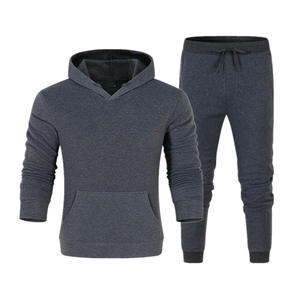 Sudaderas con capucha y conjuntos de Jogger para hombre, chándal con logotipo sólido, chándal Unisex suelto de algodón acanalado, prendas de vestir exteriores - Product Image 5