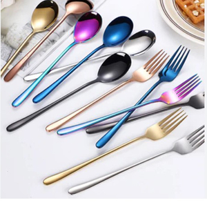Mirrored Finishing in Leafy Design Stainless Steel <b>Cutlery</b> Knife Fork Spoon Set Western <b>Gold</b> <b>Cutlery</b> Set - Product Image 6