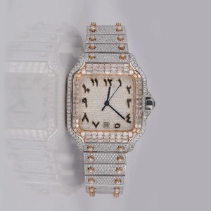 Latest <b>Design</b> Automatic Movement <b>Mechanical</b> VVS Moissanite Diamond Studded Wrist Watches for Him Her Fashion Jewelry - Product Image 6