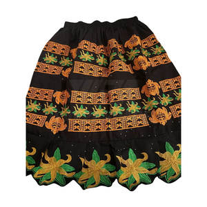 Falda de Algodón Bordada para Mujer, Cintura Alta, Plisada, con Ribete de Encaje, Casual, Ligera - Product Image 2