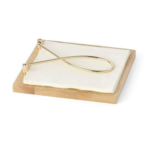 Admirable Design Decorative Wooden <b>Napkin</b> Holder With Gold Metal Tissue Holder For Dining Table Elegant Style Tissue <b>Dispenser</b> - Product Image 1