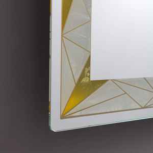 Miroir LED 90x70 avec inserts satinés et éclairage LED coloré - Product Image 3