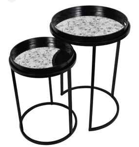 Ensemble de 3 tables basses Art Déco de renommée mondiale en aluminium bronze doré objets décoratifs artisanaux en métal de haute qualité - Product Image 3