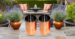 Hammered <b>Copper</b> Metal Mint Julep <b>Cup</b> Accessory Set of 2 Embossed Drinkware with Scant & Charm for Tea <b>Cups</b> & Saucers - Product Image 6
