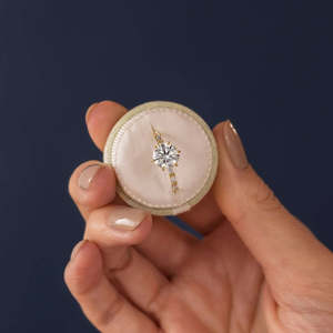 925 Sterling Silver D Color Moissanite <b>Vintage</b> Engagement <b>Ring</b> Women's <b>Gold</b> Plated TISHYA DIAMOND - Product Image 1