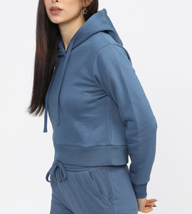 Sweat à capuche décontracté à la mode pour femmes avec manches longues doux et élégant pour l'hiver Logo avant longueur de vêtements courts - Product Image 6