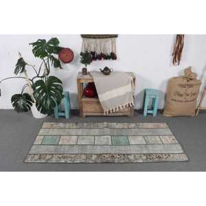 พรมสไตล์วินเทจแบบตุรกี ขนาด 2.6x5.8 ฟุต พรมขนสัตว์สีเทา - Product Image 3