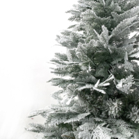 Nouvelle conception, sapin de Noël floqué de 180 cm, sapin de Noël en PE et PVC mélangés avec support en métal
