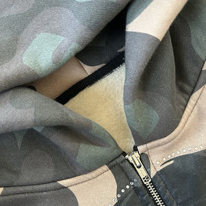 Sudadera con Capucha de Algodón para Hombre, Personalizable con Logotipo, Pedrería, Serigrafía, Cierre de Cremallera, Hombros Caídos, Estilo Vintage de Invierno - Product Image 5