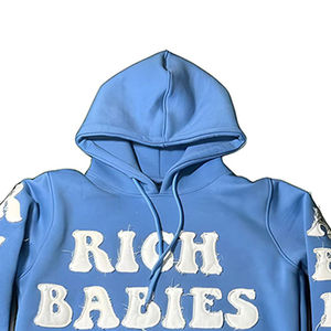 Sudaderas con capucha bordadas de angustia mezcladas de algodón de alta calidad para mujer, nuevo diseño, sudaderas básicas transpirables - Product Image 5