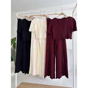 Ensemble deux pièces pour femmes, chemisier et pantalon en tricot 10084-025 - Product Image 4