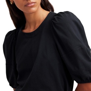 Camiseta informal personalizada para mujer con manga corta abullonada sólida transpirable 100% algodón en colores personalizados para la temporada de primavera - Product Image 2