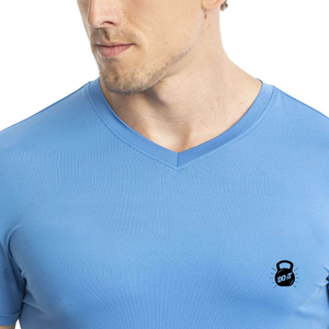 T-shirt en bambou de haute qualité pour hommes, vente en gros, écologique, 50% polyester à ions zinc, 50% charbon de bambou, t-shirts unis bio pour hommes - Product Image 6