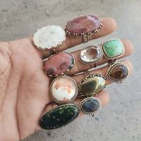 Bisel ovalado de varias piedras preciosas Chapado en plata de ley 925 sólida de alta calidad Baho hecho a mano al por mayor lote de fabricación