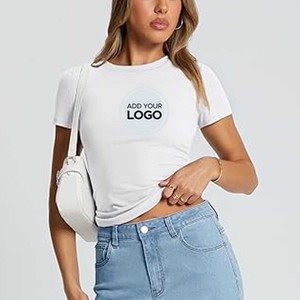 Camiseta de Manga Corta para Mujer, Corte Ajustado, Venta al por Mayor y al Detal - Product Image 2