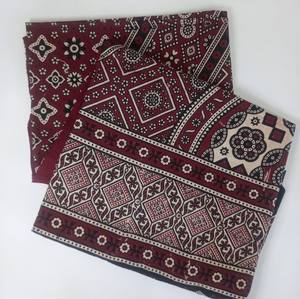 Sindhi Ajrak Block Printed Premium Cotton <b>Shawl</b>, Cotton Handmade Printed Ajrak, Sindhi Cotton Ajraks - Product Image 5