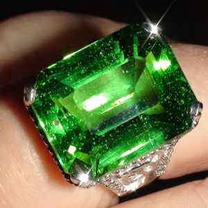 Elegant Moldavite Meteorite <b>Ring</b> with 18.80 Ct Natural Chrome Green Gemstone Unique Jewelry for Wedding Lovers - Product Image 4