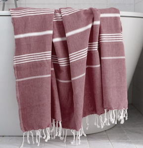 Toalla de Playa Turca 100% Algodón XL Peshtemal Sultan Pareo de Secado Rápido Absorbente a Rayas Color Personalizado 100x190 cm Hecho en Turquía - Product Image 1